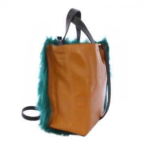 MARNI Museo ソフトレザー ファー ハンドバッグ 2WAY SHMP0040Q6