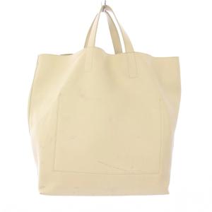 JIL SANDER トートバッグ レザー A4 アイボリー /TK