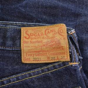 SUGAR CANE 14.25oz. DENIM 2021 MODEL デニムパンツ ジーンズ ボタンフライ ロゴパッチ W28