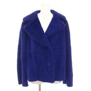 毛皮コート ショート ラビットファー アウター 44 青 112-17867-9785 /YM