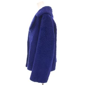 ETRO 毛皮コート ショート ラビットファー アウター 44 青 112-17867-9785 /YM
