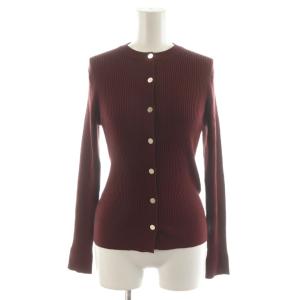 22AW 3X3リブクルーネックカーディガン 2 赤 レッド 20222016220 /AN10