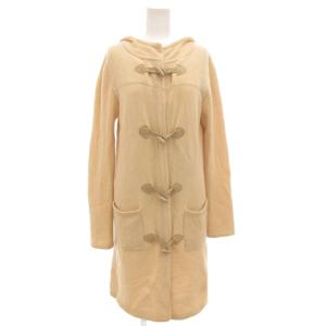 ニットダッフルコート ロング カシミヤ 38 ベージュ /GV