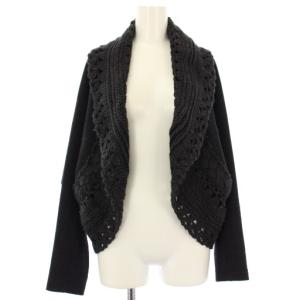 カーディガン ニット かぎ針編み 切替 長袖 9 グレー 1203520-98 /TK