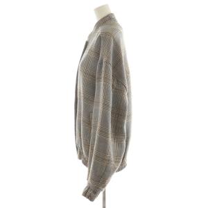 MSGM ジャケット スタンドカラー ジップアップ チェック柄 ロゴ 40 オレンジ 白 ホワイト 黒 ブラック