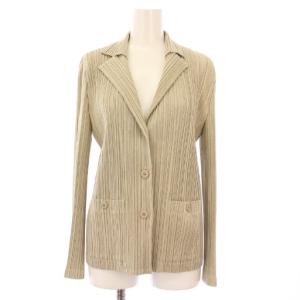 イッセイミヤケ テーラードジャケット アウター シングル ストレッチ 3 ベージュ /BB