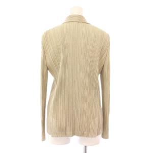 PLEATS PLEASE ISSEY MIYAKE イッセイミヤケ テーラードジャケット アウター シングル ストレッチ 3 ベージュ /BB