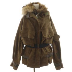 コート フード ラクーンファー S ブラウン