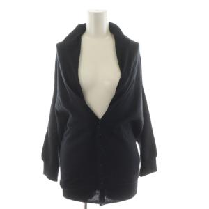 カーディガン ショールカラー ウール S 黒 ブラック /AN26