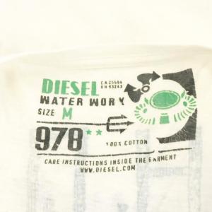 DIESEL Tシャツ カットソー 長袖 プリント ロゴ M 白 ホワイト /AN15