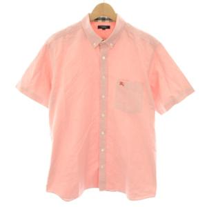 シャツ ボタンダウン 半袖 ロゴ刺繍 LL ピンク A1M60-300-85 /YT