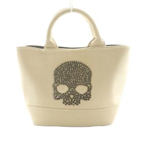 トートバッグ ミニ スタッズ スカル 迷彩 カモフラ ベージュ /NQ