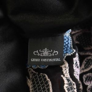 GRACE CONTINENTAL 23AW マルチフラワー刺繍スカート フレアスカート ロング丈 花柄 36 黒 ブラック 紫 パープル