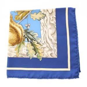 HERMES カレ90 CASSE-NOISETTE くるみ割り スカーフ シルク ブルー