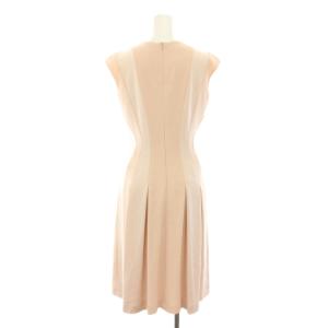 ESCADA ワンピース ロング Vネック 半袖 フレンチスリーブ 切替 絹 シルク 34 ピンク 5013439 /YT