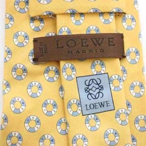 LOEWE ネクタイ シルク ロゴ 総柄 黄色 イエロー /G OH