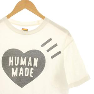 HUMAN MADE Tシャツ カットソー 半袖 ハートプリント ロゴ 白 ホワイト /HN