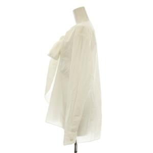 MARGARET HOWELL 23SS WASHED COTTON SHIRT シャツ ブラウス 長袖 ボウタイ コットン 2 白 ホワイト