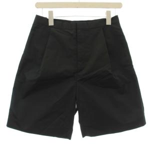 22SS taffeta half ハーフパンツ ジップフライ タック 36 黒 ブラック 22030500410110
