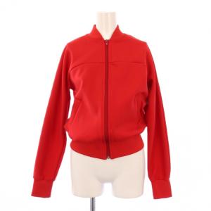 トラックジャケット ブルゾン アウター ジップアップ ショート丈 ストレッチ 無地 M 赤 レッド /BB