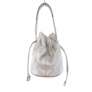 ヌーベ バケット ミニ ハンドバッグ 巾着型 レザー シルバーカラー /KH