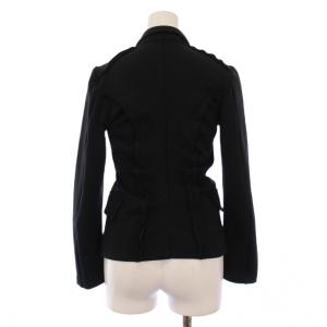 BLACK COMME des GARCONS テーラードジャケット アウター シングル ショート丈 ストレッチ XS 黒 ブラック /BB
