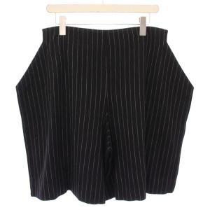 COMME des GARCONS ハーフパンツ ショートパンツ 変形 ジップフライ ストレッチ ストライプ柄 ウール XS 黒 ブラック
