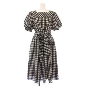 25SS フレアワンピース パフスリーブ チェック柄