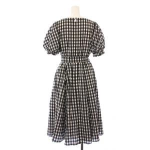 René 25SS フレアワンピース パフスリーブ チェック柄