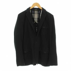 テーパードジャケット 裏地チェック柄 1B 2 黒 ブラック BMV61-583-09 /KU