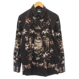 GOLD カジュアルシャツ 花柄 40 ブラック
