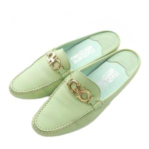 ガンチーニ ローファー ミュール レザー 8 緑 グリーン 20134 /AN9