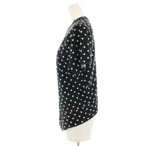 COMME des GARCONS COMME des GARCONS コムコム AD2019 ドット螺旋切替Tシャツ カットソー アシンメトリー 半袖 カットオフ XS 黒