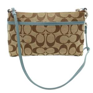 シグネチャー ショルダーバッグ 6368N ポーチ ポシェット ベージュ 水色 /G
