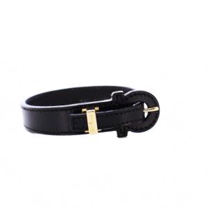 Salvatore Ferragamo レザーブレスレット ガンチーニ 黒 ブラック /KH