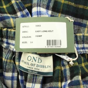 O'NEIL OF DUBLIN ラップスカート 巻き フレア マキシ ロング チェック柄 14 緑 グリーン タグ付き /BB