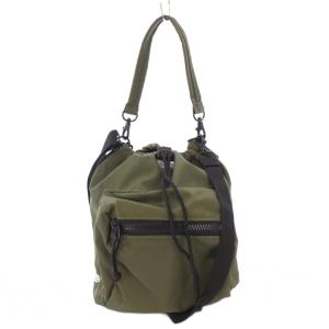 2WAY ドローストリングポーチ3Lナイロンツイル オリーブ ハンドバッグ ワンハンドル ショルダーバッグ