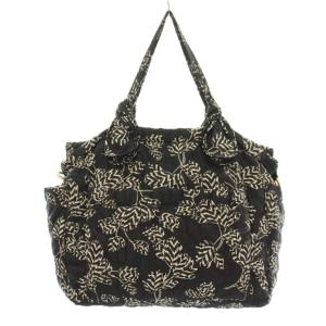 MARC by MARC JACOBS トートバッグ キルティング 総柄 ロゴ リボン 黒 ブラック 白 ホワイト M0001484A /KU