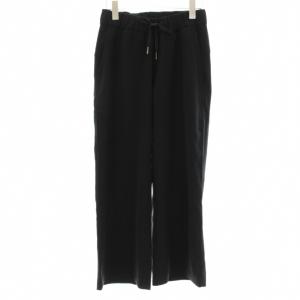 イージーパンツ ワイド ストレッチ 黒 ブラック /KU