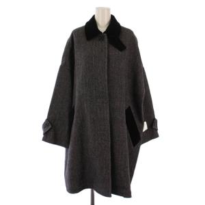 MALTON ヒートツイード ステンカラーコート 34 グレー L242FPFCO0448HS