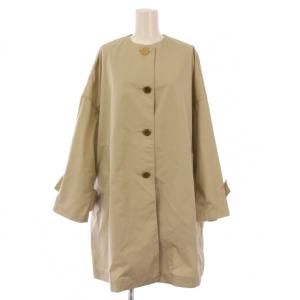 MALTON 撥水ウェザーノーカラーロングコート 34 ベージュ L241FPFCO0416RU