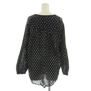 marble SUD シャツ ブラウス 長袖 総柄 袖刺繍 コットン F 黒 ブラック /KU