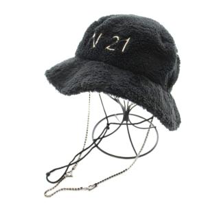 N°21 アドベンチャーライト ボアフリース バケットハット バケハ あごひも ビジューチェーン ロゴ