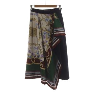スカーフ柄スカート ロング フレア 36 マルチカラー 38439890 /RR
