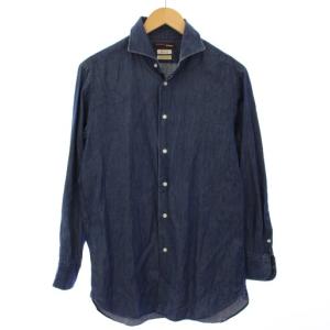 Slim Fit デニムシャツ ダンガリー 長袖 L ブルー 21-11-1504-811 /TK