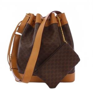 ショルダーバッグ マカダム柄 ブラウン