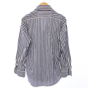 Finamore シャツ 長袖 ストライプ 15 4/3 紺 /TK