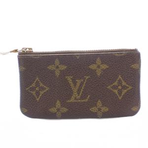 カードキーケース ポシェットクレ モノグラム キャンバス コインケース 小銭入れ ロゴ 総柄 茶 ブラウン