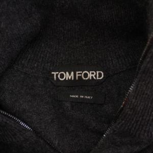 TOM FORD ニット セーター ハーフジップ カシミヤ 薄手 48 グレー