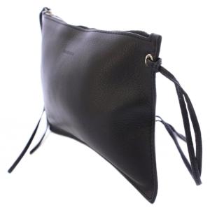 BALENCIAGA ポーチ 小物入れ コンパクト レザー ロゴ 型押し ワンカラー 黒 ブラック /BB OH